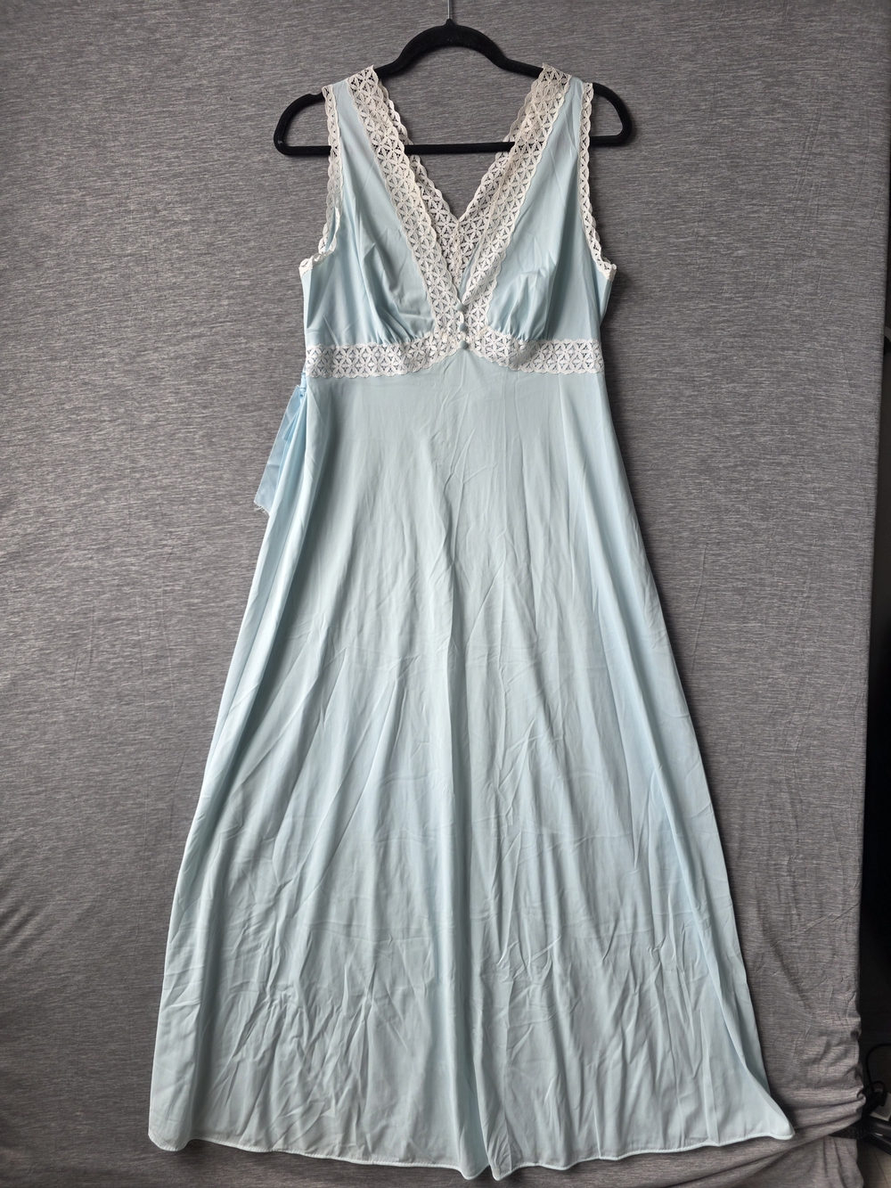 Vintage 1970s Vanity Fair Maxi Nightgown Slip Dress Lace Halls Crown Center S/M
